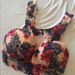 Pink crop top bra